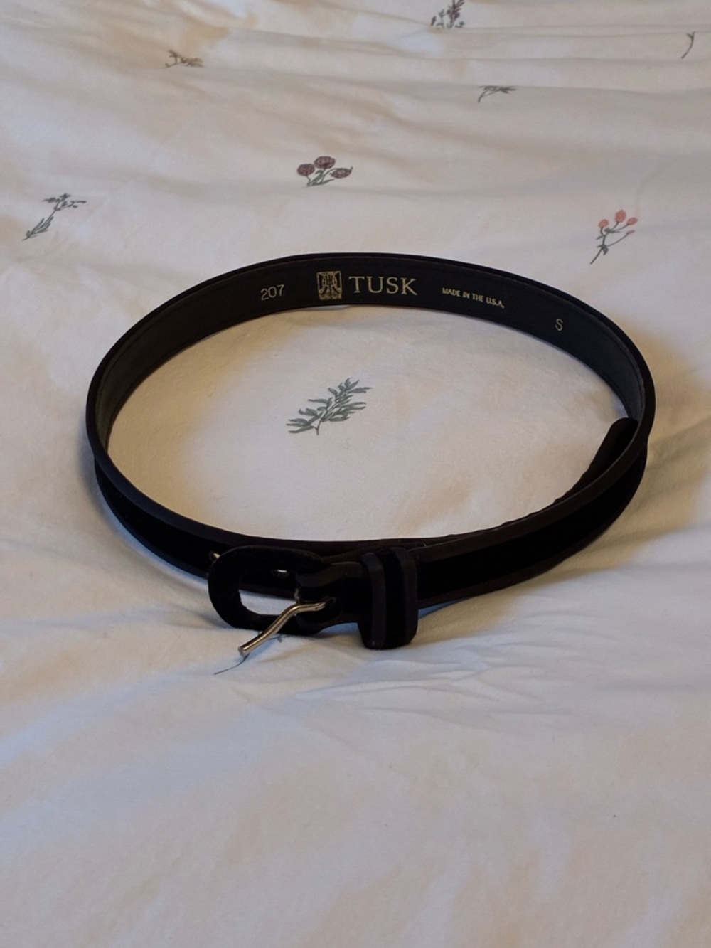 TUSK Women's Black Velvet Belt with Classic Buckle